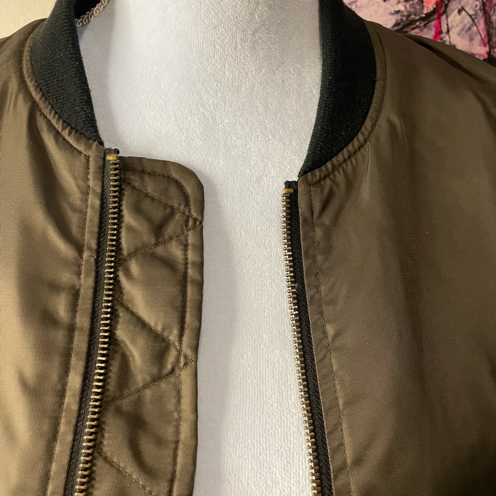 Zara Basic Olive Green With Black Trim Women's Bo… - image 2